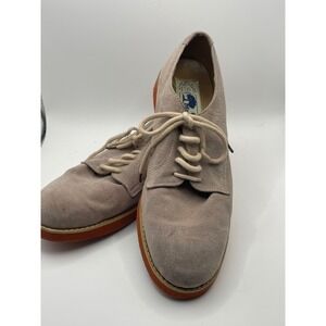 Classic Oak Meadow Suede Oxford‎ Shoes Lace Up Casual Taupe Orange Sole Size 9